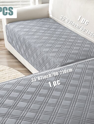  2 moderne geometrische L-förmige Sofabezüge in Blau-Weiß, strapazierfähig, haustierfreundlich, Sofaschoner mit gestepptem Design, maschinenwaschbar, passend für Anbausofas, Sofaschutzbezug,