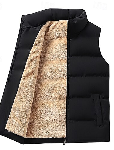  Herre Trekking-vest Fleecevest Uden ærmer Vest Udendørs Hold Varm Letvægt Åndbart Vinter Lynlås Polyester Sort Rød Mørkeblå Jagt Fiskeri Klatring