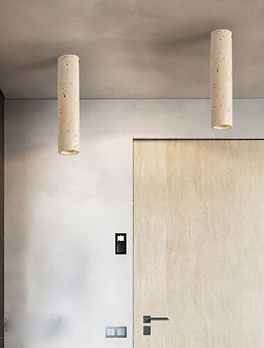  Lampada da soffitto in marmo naturale, lampada da soffitto moderna di metà secolo, vintage, rustica, piccola, lampada da soffitto cilindrica in pietra da fattoria, vicino alla lampada da soffitto per