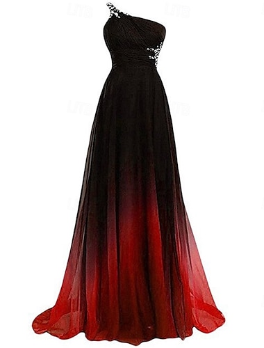  A-Linie Abendkleid Elegant Kleid Formell Hochzeit Bodenlang Ärmellos Ein-Schulter Chiffon mit Falten 2025