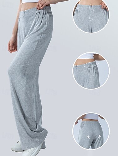  Damen Jogginghose Trainingshosen Gerade geschnittene Hose Tasche Unterteile Outdoor Sport & Outdoor Trainieren Spandex Feuchtigkeitsableitend Leicht Pilates Laufen Yoga Normale Passform