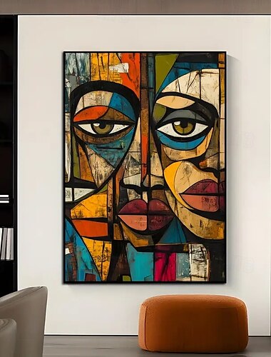  Einteiliges, ungerahmtes, modernes, afrikanisches, abstraktes Kunst-Leinwandbild in gemischten Tönen, modernes Wandgemälde-Poster, geeignet für die Dekoration von Wohn- und Schlafzimmern, ungerahmt