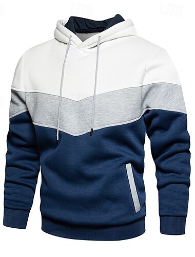  Hombre Sudadera Sudadera Con Capucha Amarillo Claro Rojo tinto Azul vaquero Negro Blanco Con Capucha Bloque de color Bolsillo delantero Deporte Casual Diario Ropa de calle Fresco Ropa deportiva Otoño