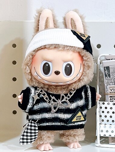  17 cm große Vinyl-Puppenkleidungszubehör für 6,7 Zoll große, handgefertigte Häkelkleidung für Vinylfiguren, modische Outfits, einzigartiger Stil (nur Outfit)