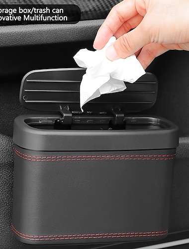  universele auto-afvalbak, auto-afvalbak, autostoelrug &deur hangende opbergdoos multifunctionele auto-accessoires opvouwbare vuilniszak organizer deksel auto prullenbak
