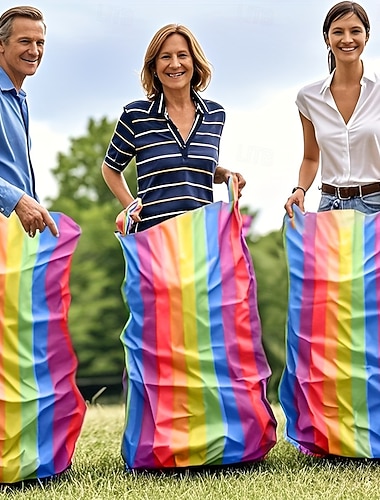  regnbågskänguruhoppväska - färgglatt utomhuspartyspel perfekt för teambuildingaktiviteter vuxenunderhållning och familjekul festunderhållning lekfull design slitstark polyeten