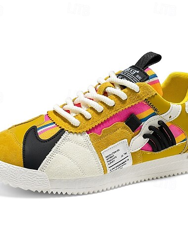  Herren-Colorblock-Patchwork-Streetwear-Sneaker – trendige Retro-Schnürsportschuhe für urbanen Style, kreative Outfits, Kunstfestivals und modische Alltagslooks