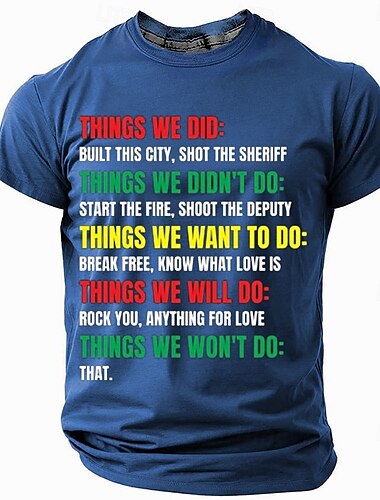  Herren Lustiger Slang T Shirt Kurzarm T-Shirt 3D-Druck Rundhalsausschnitt Rundhals Hemd Mode Täglich Basic Straße Lässig Täglich Schwarz Blau Grün Sommer Frühling Ganzjahres Bekleidung S M L XL XXL