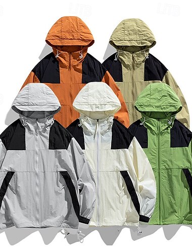  Hombre Chaqueta para correr Chaqueta para exteriores Full Zip Manga Larga Abrigos Deportivo Protección Solar Transpirable Secado rápido Ligero Tenis Golf Corriendo Ropa de deporte Ropa de Deporte