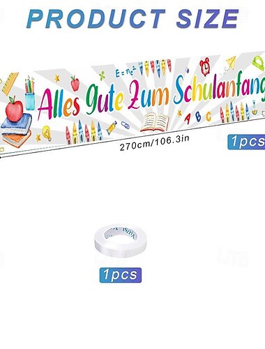  Tilbage til skole hegn banner til tyske studerende velkomst fest dekoration hængende bannere til festleverancer