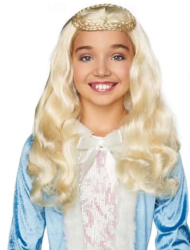  Mädchen Mittelalter Blonde Königin Perücke Halloween Perücken