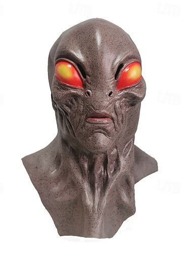  Halloween-Alien-Maske für Erwachsene, realistische Gruselkostüme, Latex-Gesichtsmaske, 4 Farbvarianten, außerirdische Horrormaske, gruselige Party-Requisite