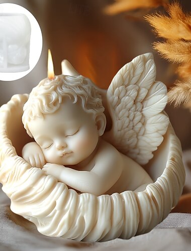  Moldes de resina para fundición, forma clásica de angelito, adorno para velas, molde para jabón hecho a mano, aromaterapia para el hogar, decoración de velas, adornos, molde de silicona para velas.