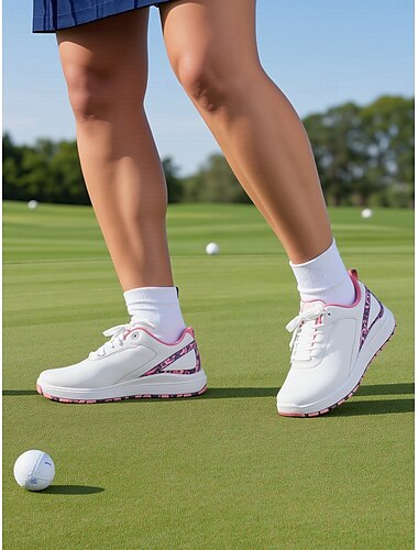  Leichte Golfschuhe für Damen – moderne Sportschuhe mit pinken Akzenten für das tägliche Golftraining und sommerliche Outdoor-Aktivitäten