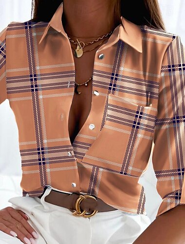  Damen Hemd Bluse Blume Modern Lässig Langarm Hemdkragen Normale Oberteile Täglich Ferien Knöpfe Druck Weiß Gelb Leicht Braun Braun Grün Sommer