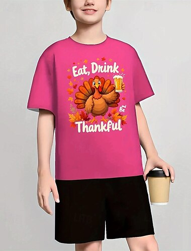  Jungen 3D Grafik Küken T-Shirt Kurzarm Sommer Frühling Mode Basic Kinder 4-12 Jahre Rundhalsausschnitt Outdoor Lässig Täglich Normale Passform