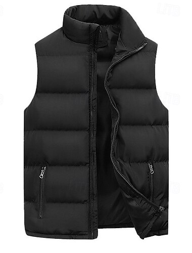  Herren Winterweste Pufferweste Ärmellos Weste Außen Thermowarm Leicht Atmungsaktiv Winter Reißverschluss Polyester Schwarz Rot Dunkelblau Jagd Angeln Klettern