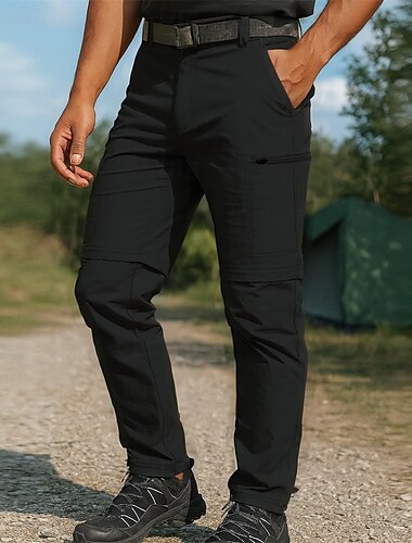  Herren Outdoorhosen Cargohosen Abzippbare Hosen Außen Normale Passform Wasserdicht Atmungsaktiv Schnelltrocknend Leicht Hosen Elastischer Bund Schwarz Armeegrün Camping / Wandern Golfspiel Laufen 30
