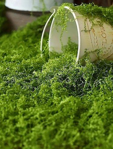  Musgo artificial realista (100 g), decoración de jardín interior de plástico duradero, musgo verde natural para terrarios de vidrio, jardineras, paisajismo exterior, accesorios de jardín texturizados.