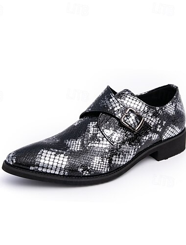  braune Monkstrap-Schuhe mit Schlangenmuster für Herren – klassische formelle Schuhe mit modernem Touch, perfekt fürs Business oder den Abend