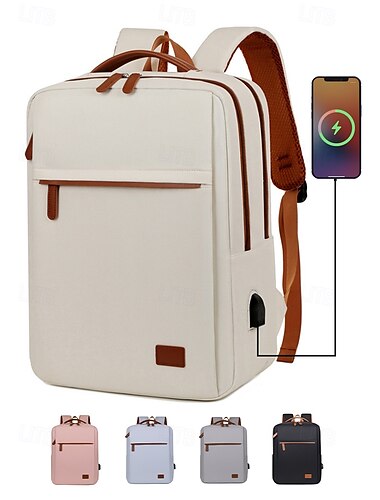  wasserdichter Laptop-Rucksack mit USB-Ladefunktion, verschleißfeste Schultasche für Geschäftsreisen mit Mehrfach-Design für die Uni, die Arbeit und den Alltag