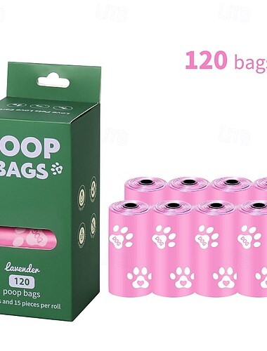  nieuwe milieuvriendelijke, recyclebare hondenpoepzak, draagbare opbergzak, handsfree clip, huisdierpoepzak, 8 rollen met clipkop