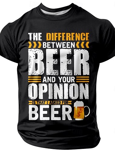  オクトーバーフェスト 男性用 ビール Tシャツ 半袖 Tシャツ 3Dプリント クルーネック シャツ 誇張された デザイナー パーティー ストリート カジュアル ブラック ルビーレッド ブルー 夏 春 衣類 S M L XL XXL XXXL