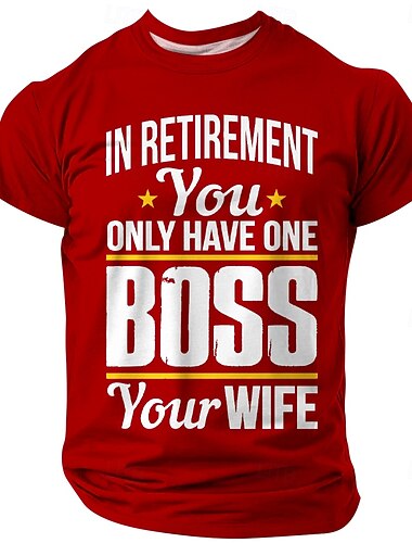  Lustiges Ruhestand Herren Grafik T-Shirt - 'Im Ruhestand haben Sie nur einen Chef Ihre Frau' Kurzarm