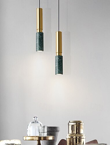  גוף תאורת תליון מודרני נורדי נברשת תלויה לתקרה עם אהיל שיש נברשת פשוטה למסעדה תאורת תליון לאי מטבח סלון חדר שינה