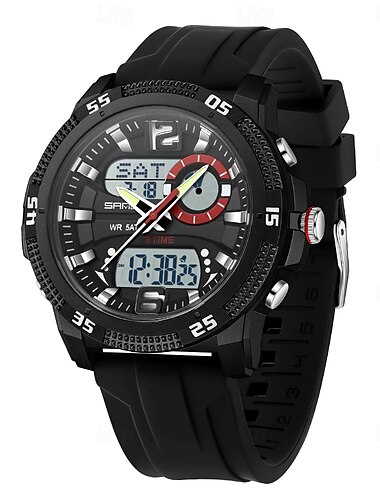  Sanda 3372 dual display herren uhr chronograph wecker sport multifunktionale wasserdichte led elektronische uhren