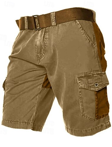  Homme Short Cargo Short Patchwork Multi poche Bloc de couleur Vestimentaire Court Casual du quotidien Vacances Mode Classique Noir Vert