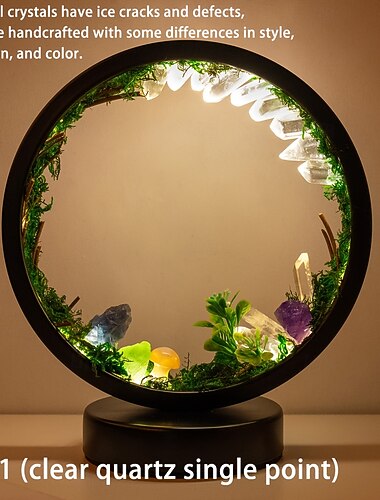 1 stuk oplaadbare led-bedlamp van natuurlijk kwarts, bosnachtlampje, slaapkamerbureau, netwerkcirkel, decoratief licht