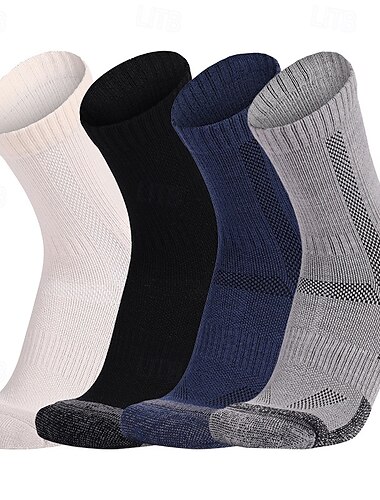  1 Par Mujer calcetines de lana merino Calcetines para correr Mantiene abrigado Transpirable Anti ampollas Grueso Al aire libre tripulación de cuarto Retazos Lana Merina Negro Blanco Azul Real para