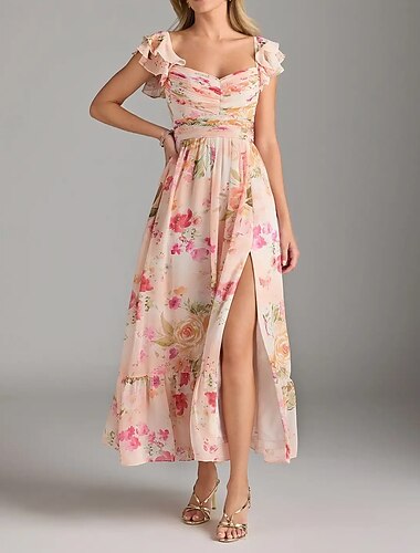  A-Linie Brautjungfernkleid V-Ausschnitt ärmellos elegant knöchellang Chiffon mit Falten / Rüschen / Raffungen 2025
