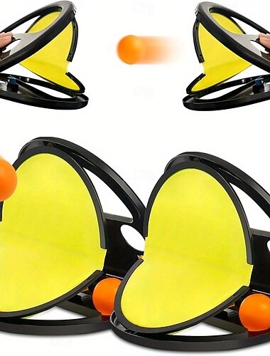  presa a mani libere &allenamento di reazione al lancio della palla - trainer interattivo portatile per interni/esterni per singoli &PVC resistente a doppia interazione con design giallo/nero perfetto