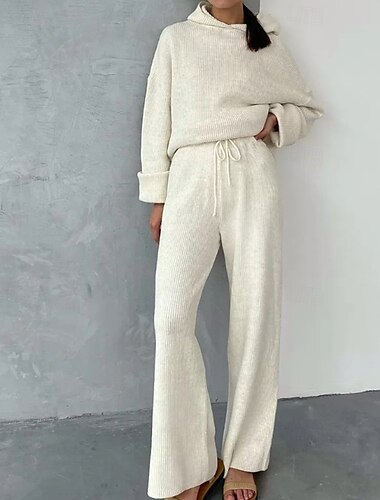  Per donna Tuta da Ginnastica Pantaloni a gamba larga Pizzo Athleisure Autunno Manica Lunga Calore Termico Antivento Corsa Allenamento Athleisure abbigliamento sportivo Abbigliamento sportivo Tinta