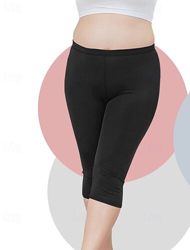  Damen Pilates-Leggings Capri Leggings Sporthosen Leicht Pilates Fitnessstudio Laufen Capri Leggings Dunkelgrau Schwarz Armeegrün Übergröße Sport Sportkleidung Mikroelastisch