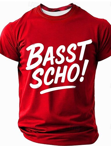  Herren Unhöflich Deutsch T Shirt Kurzarm T-Shirt Grafikdruck Rundhalsausschnitt Hemd Mode Täglich Straße Lässig Täglich Schwarz Rote Blau Sommer Frühling Ganzjahres Bekleidung S M L XL XXL XXXL