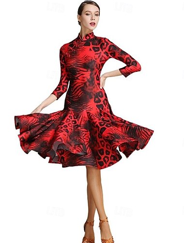 Frauen Gesellschaftstanzkleid Latein Modern Walzer Tango Kleider Professionelles Wettkampftanzkostüm