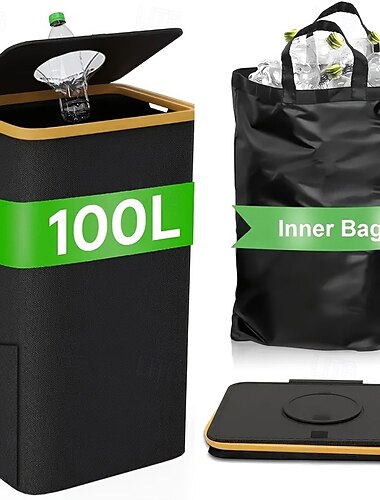  Poubelle de recyclage pliable et panier à linge, sac de collecte de bouteilles en tissu Oxford 600D, bac de rangement intérieur pour la cuisine, la maison, les vêtements, l'organisation des bouteilles