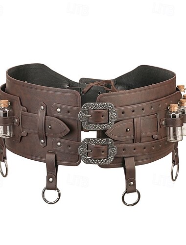  Kostymer i middelalderstil Maskerade Midjebelte Ren Faire Viking Herre Dame Keltisk Viking Halloween Karneval Maskerade Ytelse LARP Voksne Belte