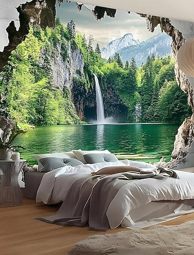  Luolan Metsän Maisema Roikkuu Gobeliini Seinätaito Suuri Gobeliini Maalauksellinen Koriste Valokuva Tausta Peitto Verho Koti Makuuhuone Olohuoneen Koristus