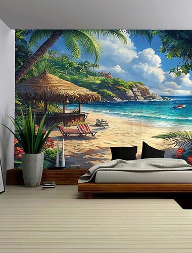  Naturlandschaft Wasserfälle Wälder Wandteppiche dekorative Kunst Decken Vorhänge hängen Home Schlafzimmer Wohnzimmer Dekoration