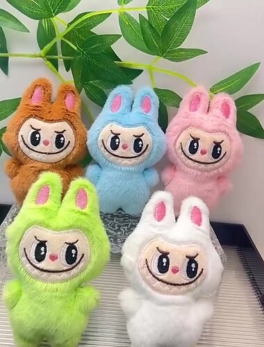  Charmant porte-clé en peluche Lafufu Poupée Pendentif Porte-clés Cadeau pour Femme Homme Décor Charme de Sac Charms de Sac Ornement de Clé Anneau