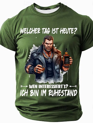  オクトーバーフェスト 男性用 ドイツ語 Tシャツ 半袖 Tシャツ 3Dプリント クルーネック シャツ 誇張された デザイナー パーティー ストリート カジュアル ブラック ブルー グリーン 夏 春 オールシーズン 衣類 S M L XL XXL XXXL