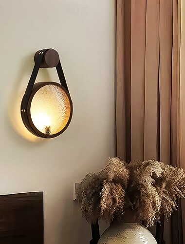 Lampada da parete in vetro di alta qualità, materiale in legno, luci da parete, aspetto unico, lampada da parete raffinata per soggiorno