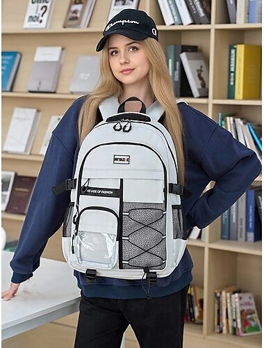  Wasserdichter Unisex-Schulrucksack mit Multi-Taschen-Design und Laptopfach, lässiger Reise-Tagesrucksack mit großem Fassungsvermögen für Studenten und Pendler