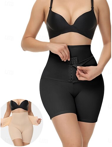 Dames Corrigerend ondergoed Taille Trainer Sport Heldere kleur Elastische taille Korte broek Dagelijks Mouwloos Zwart Beige Zomer Lente Herfst Winter