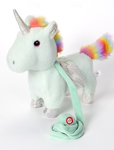  Ferngesteuertes Roboter-Einhorn, elektronisches Plüsch-Einhorn-Spielzeug, interaktives Spielzeug, läuft, singt, Stofftier, Geschenk für Mädchen und Jungen im Alter von 3–6 Jahren