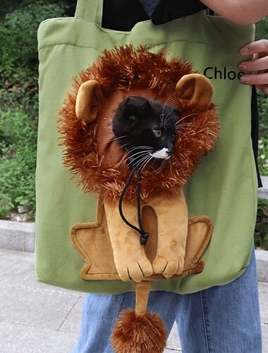  名前の刺繍が施されたパーソナライズされたペット用キャンバストートバッグ、旅行用の猫犬用ショルダーバッグ、ペットの飼い主や動物愛好家へのギフト
